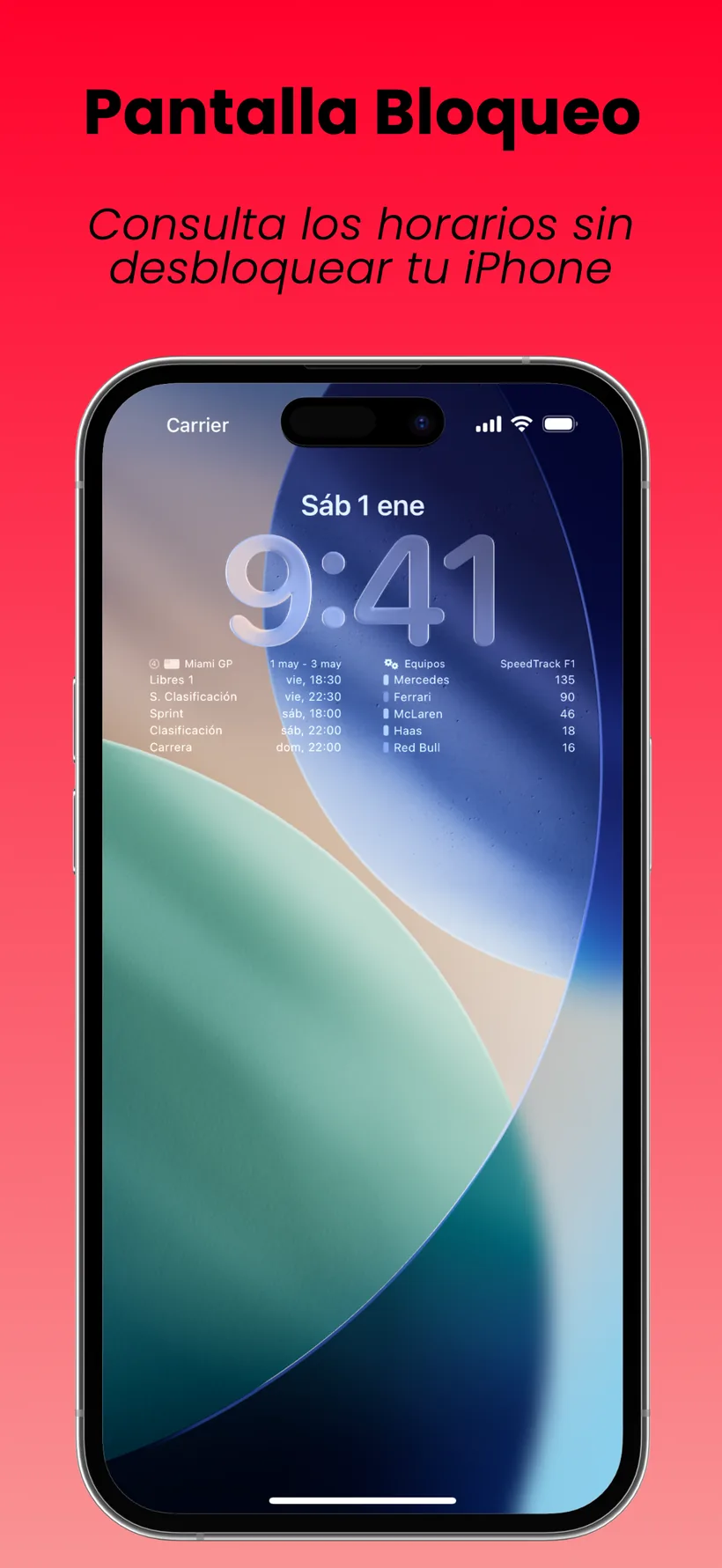 Widgets de pantalla de bloqueo de SpeedTrack